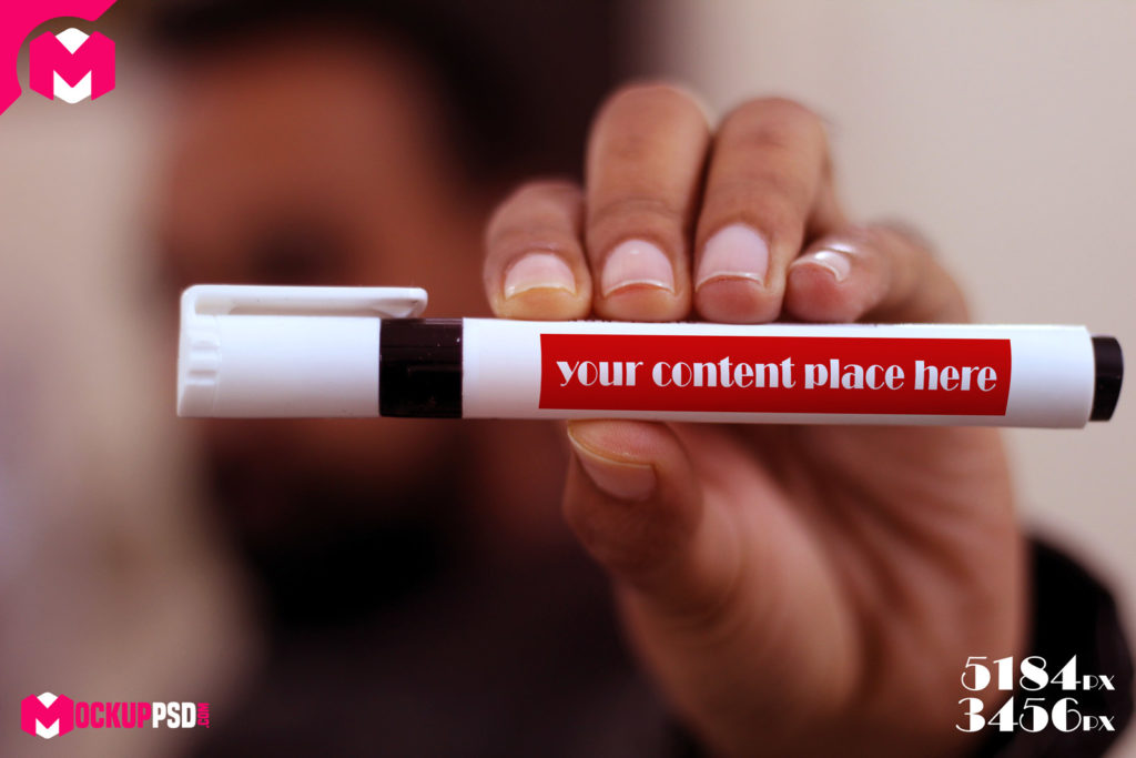 Download Man Showing Whiteboard marker in Hand Mockup psd ...